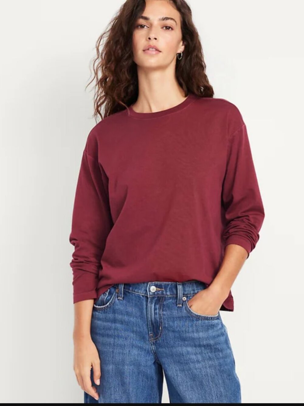 Old Navy Maroon Vintage Crew-Neck T-Shirt